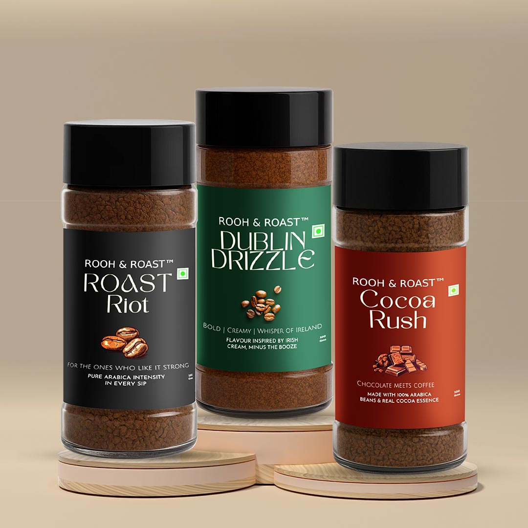 Rooh & Roast Dublin Drizzle, Cocoa Rush, Roast Riot Pack Of 3 ( Total 300gm)
