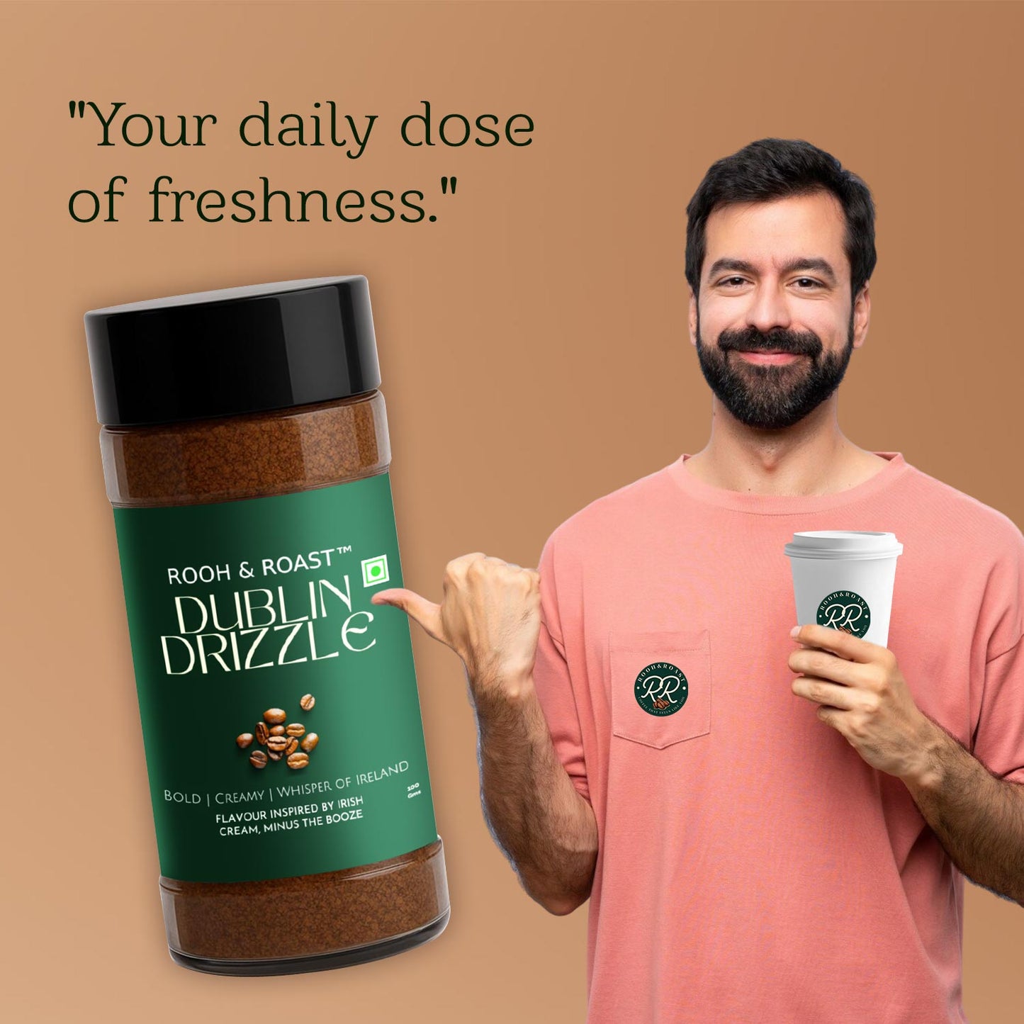 Rooh & Roast Dublin Drizzle Smooth Creamy Arabica – 100g