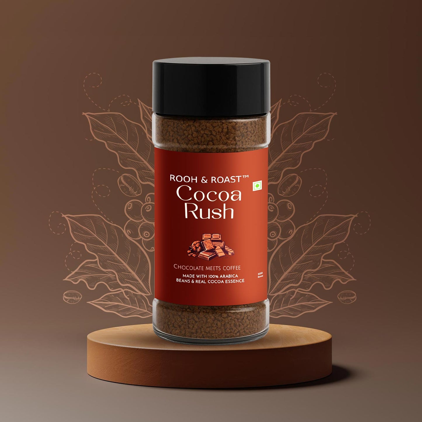 Rooh & Roast Cocoa Rush – Smooth Arabica with Cocoa Indulgence (100g)