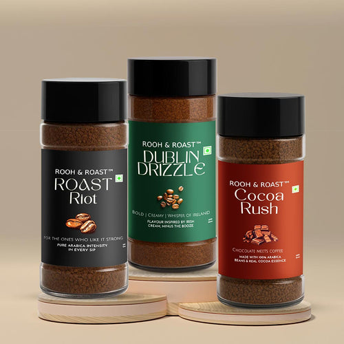 Rooh & Roast Dublin Drizzle, Cocoa Rush, Roast Riot Pack Of 3 ( Total 300gm)