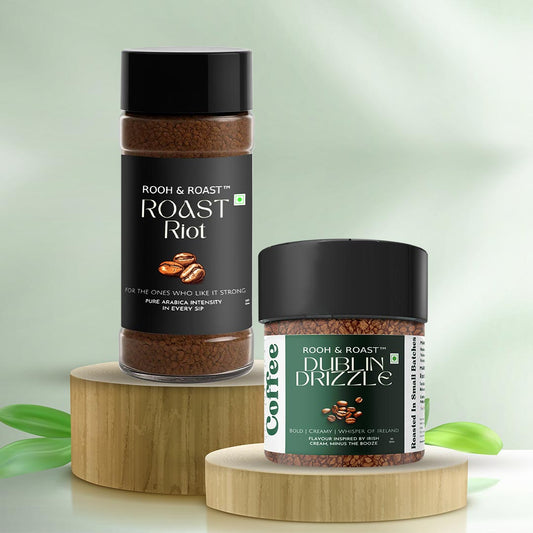 Rooh & Roast Roast Riot Pure Arabica 100gm Coffee Dublin Drizzle 50gm Pack of 2 ( Total 150 gm)