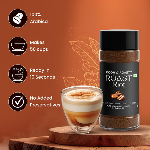 Rooh & Roast Roast Riot – Intense Pure Arabica Coffee (100g)