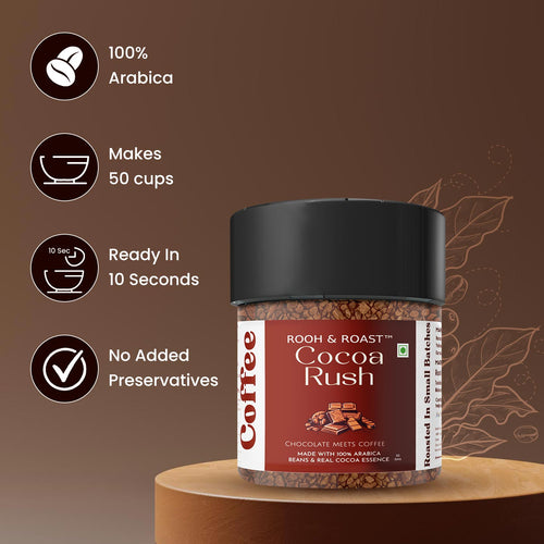 Rooh & Roast Cocoa Rush – Smooth Arabica with Cocoa Indulgence 50gm