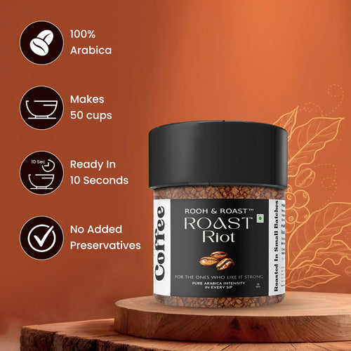 Rooh & Roast Roast Riot – Intense Pure Arabica Coffee 50gm