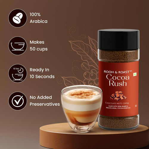 Rooh & Roast Cocoa Rush – Smooth Arabica with Cocoa Indulgence (100g)